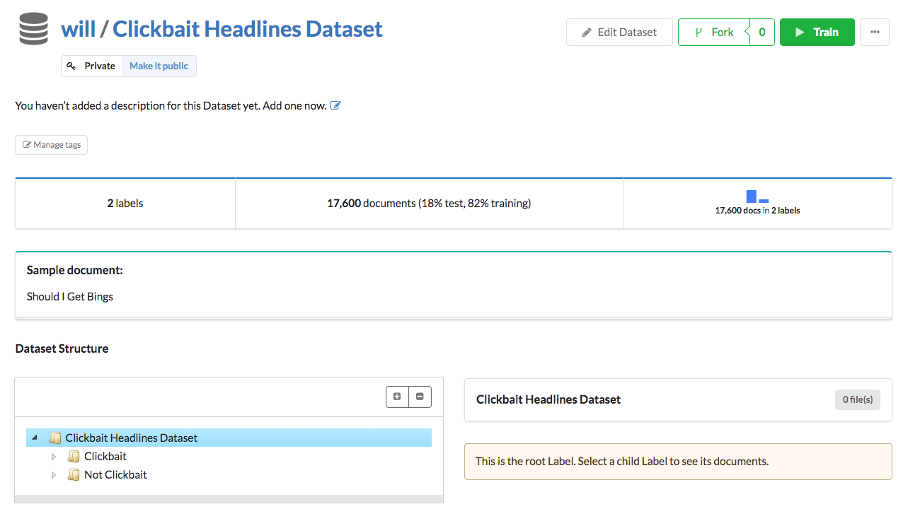 Dataset overview